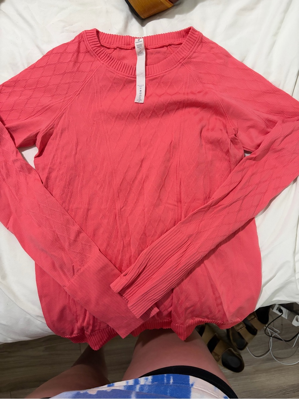 lululemon athletica Coral Pink Long-Sleeve Knit Top